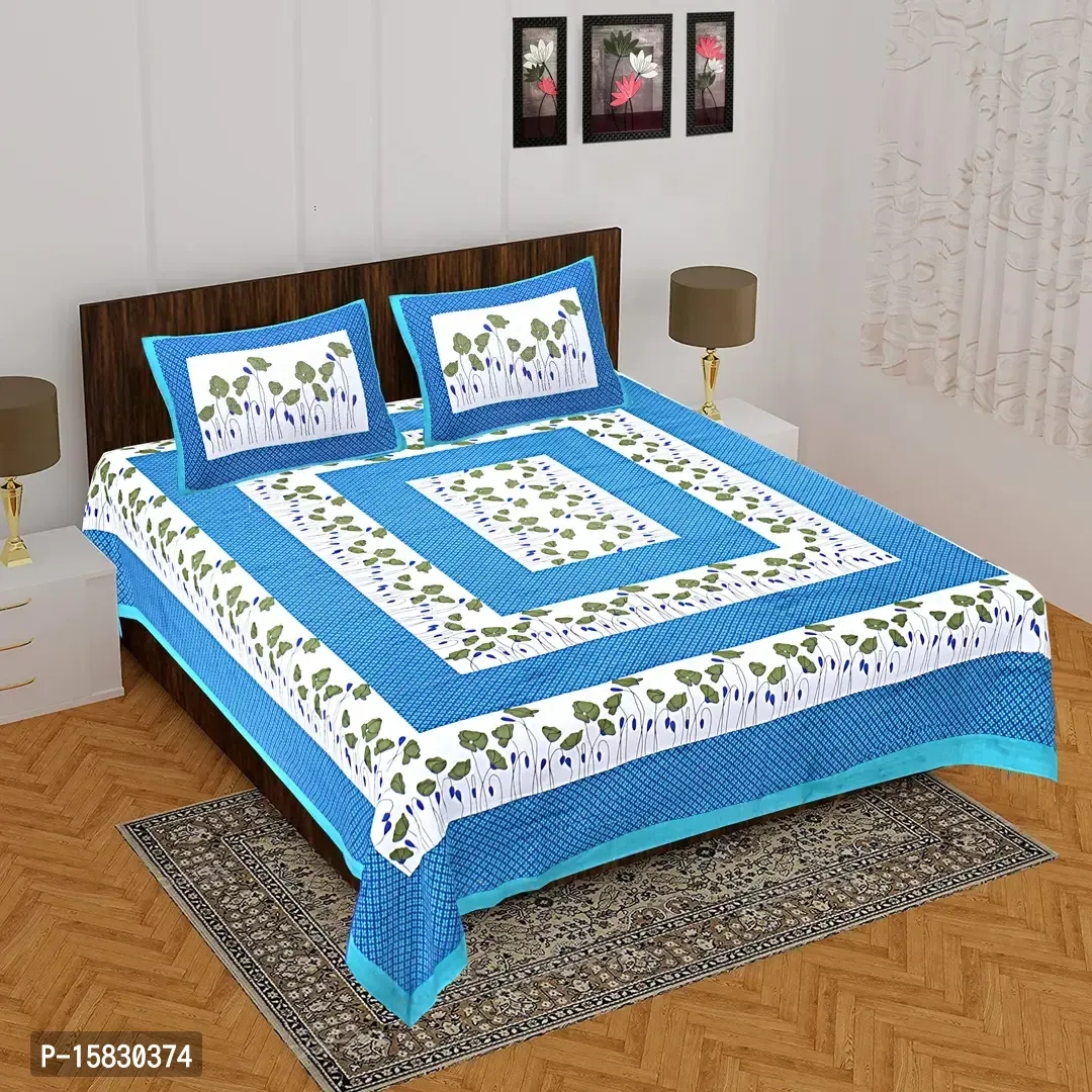 Unique double bed bedsheet with two pillow cover