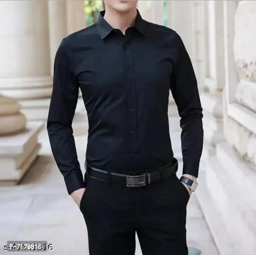 Black formal shirt for men