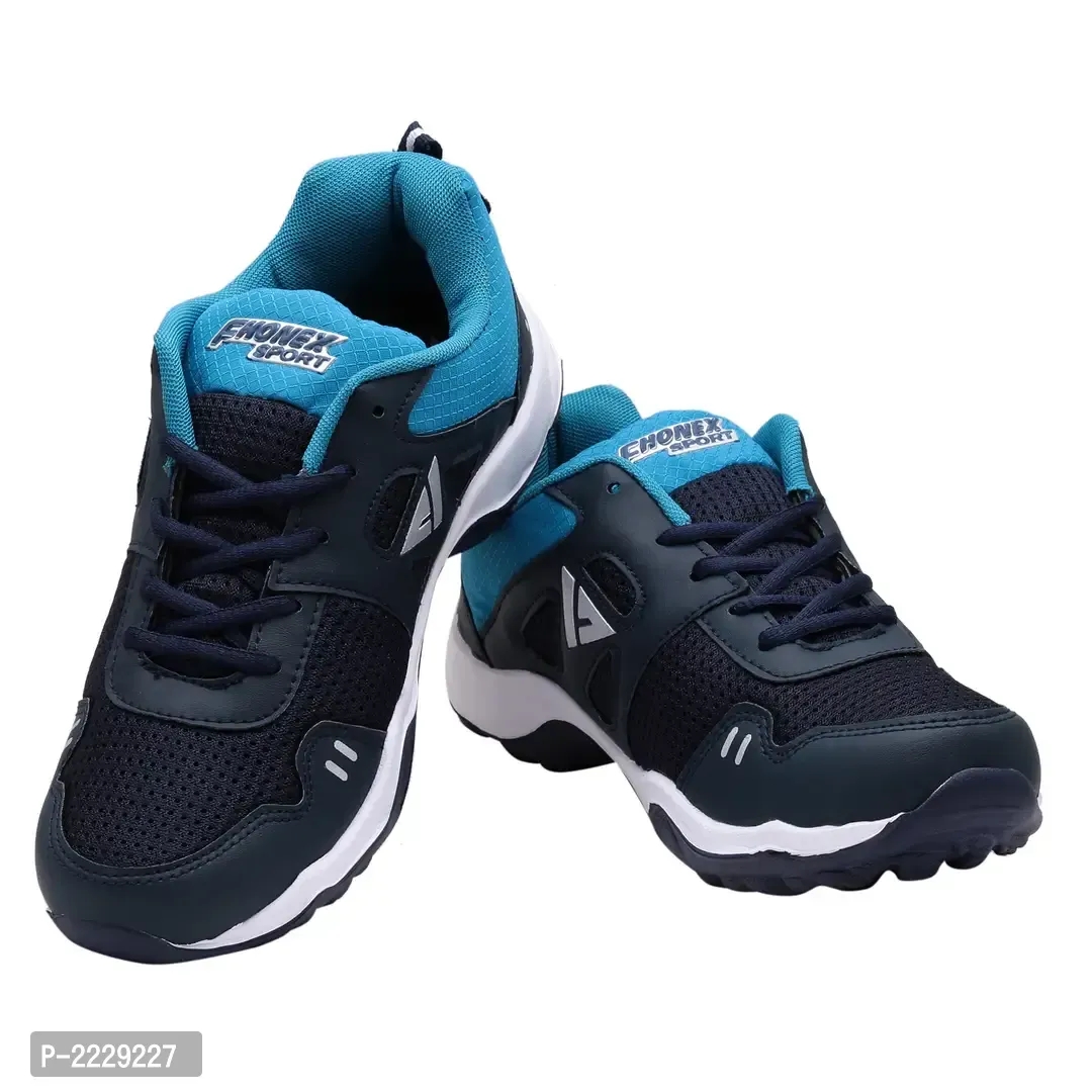 Blue & black sports shoes for men