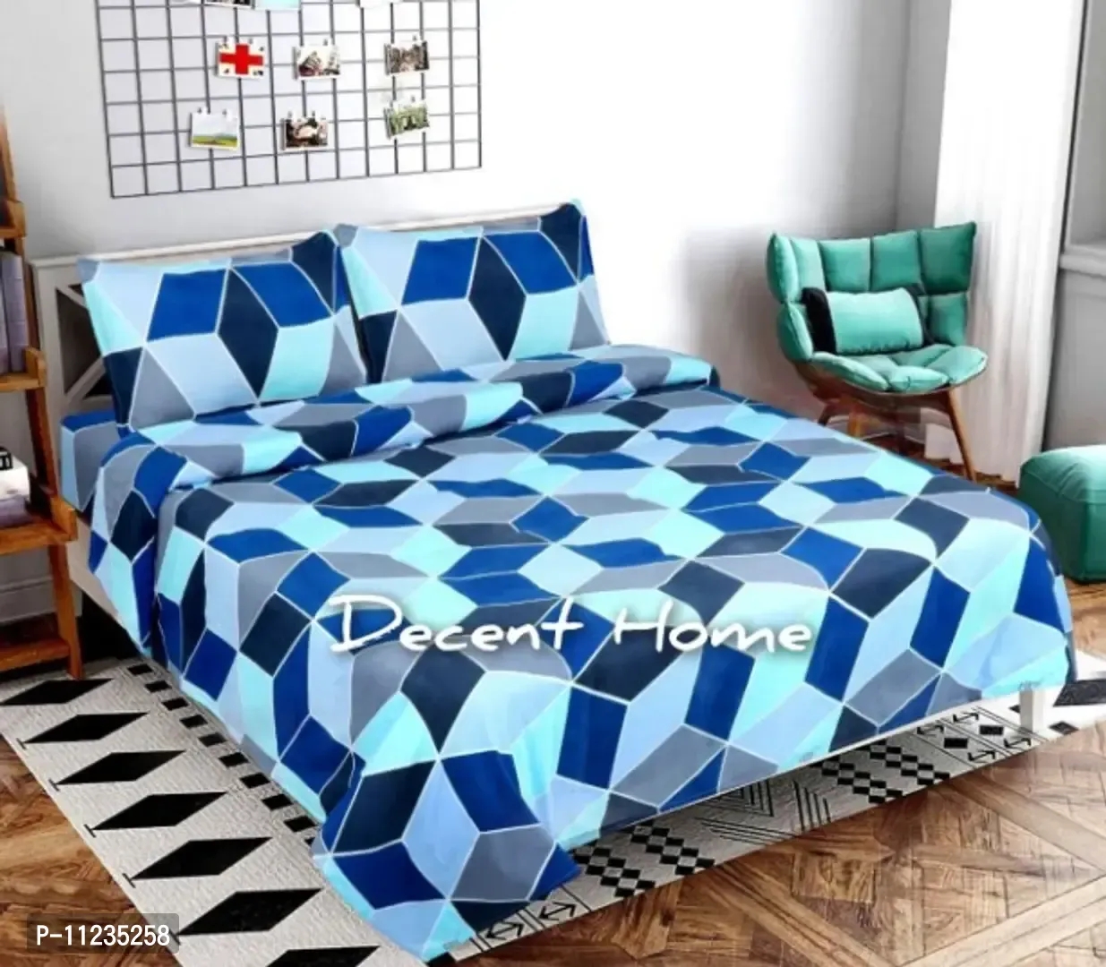 Dubble bed bedsheet with 2 pillow cover